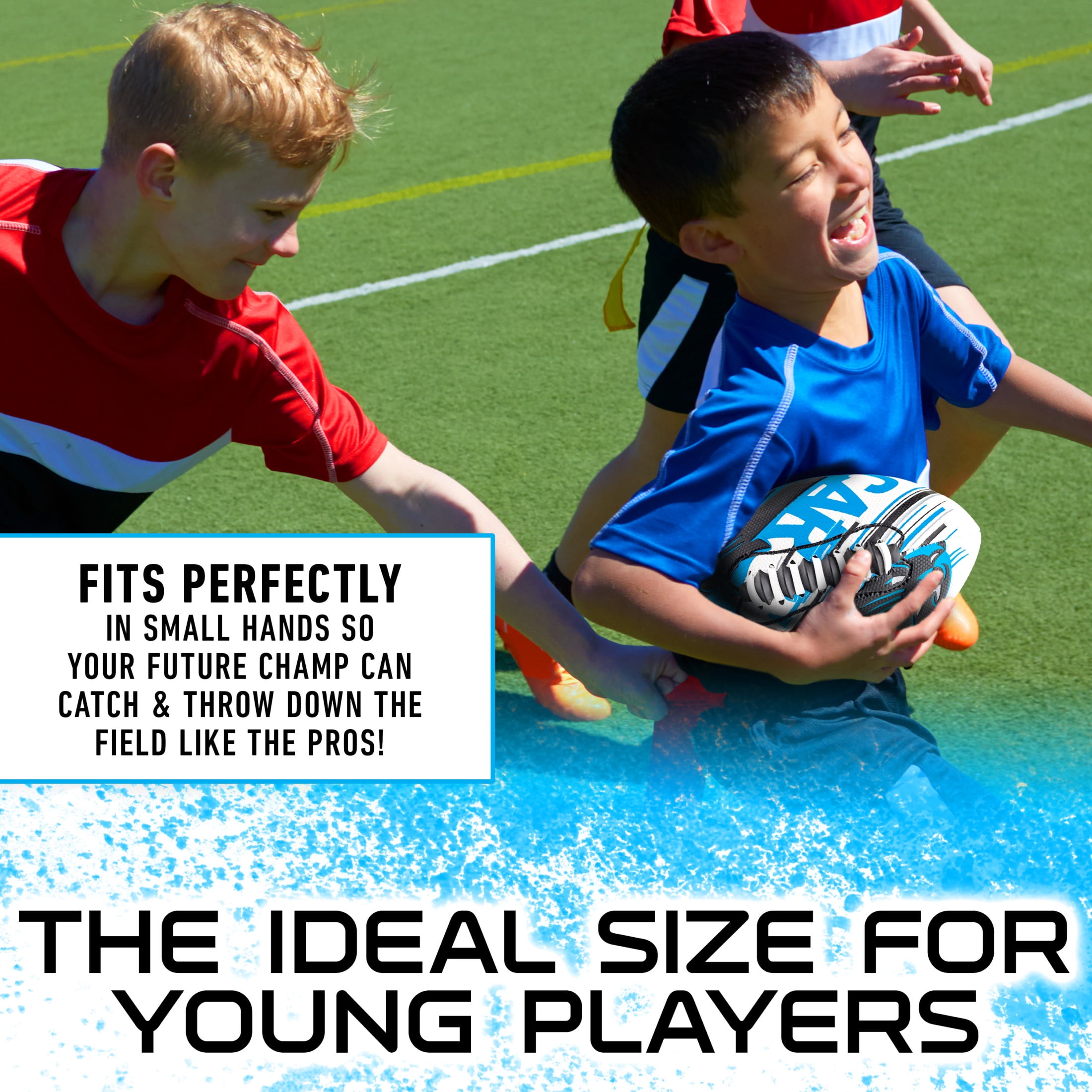 NFL Carolina Panthers Football - Youth Mini Football - 8.5" Football- SPACELACE Easy Grip Texture- Perfect for Kids !
