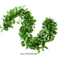 thumbnail image 3 of Clearance 4.2Ft 24Pcs Artificial Ivy Garland Fake Plants, Simulation Radish Leaf Vine Hanging Garland, Hanging for Home Bedroom Garden Party Wedding Wall Room Decor (Total 173Ft), 3 of 6