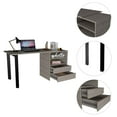 thumbnail image 5 of Malaui 120 Desk, Two Legs, Two Drawers, Two Shelves Light Gray, 5 of 6