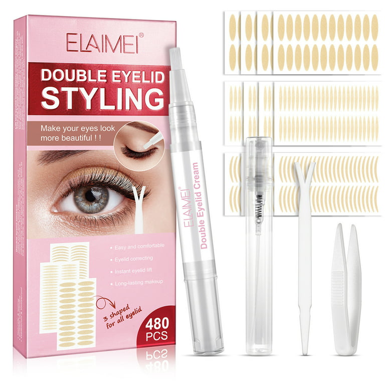  Invisible Double Eyelid Tape 350pcs lids by Design Eyelid  Strips Waterproof Eye Lift Tape for Droopy Lids, Hooded Eyes (4-5-6-7mm)  Assortment Pack with Fork Rods kit US144 : Beauty & Personal
