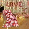 thumbnail image 6 of Bfogop Valentine's Day Throw Blanket Red Pink Heart Plaid Fuzzy Blanket Romantic Love Heart Decorative Soft Cozy Flannel Blanket for Mom Couple Home Bed Sofa Couch Chair, 40 x 50 Inch, 6 of 6