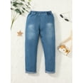 thumbnail image 4 of NZRVAWS 7Y Little Girls Pants 7Y Girls Solid Colod Jeans Pants Blue, 4 of 7