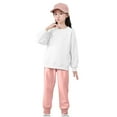 thumbnail image 4 of FAIWAD Girls Boys Fleece 2 Piece Outfits Tracksuits Casual Crewneck Sweatshirts and Sweatpants Set Unisex Activewear, 4 of 8