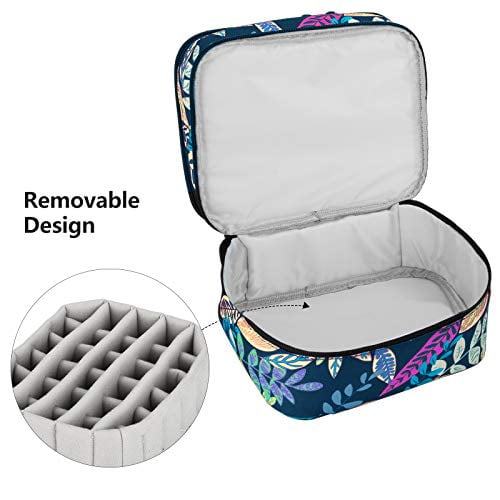 Double Layer Nail Polish Organizer Bag, Nail Polish Carrying Case Holds 30 Bottles (15ml/0.5