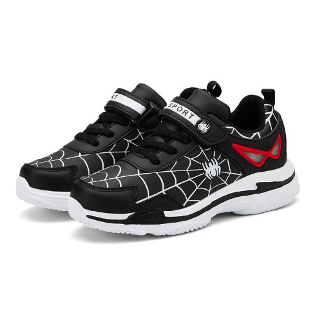 Fashion Spider Pattern Boy's Chunky Shoes Comfortable Non-slip Hook & Loop Closure Outdoor Activity Sneakers for Children