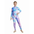 thumbnail image 7 of iiniim Kids Girls Stretchy Full Length Long Sleeve Unitard Bodysuit Leotard Fish Scale Mermaid Jumpsuit 5-12 Type E 9-10, 7 of 7