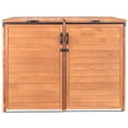 thumbnail image 4 of Leisure Season Large Horizontal Wood Trash and Recycling Storage Shed in Brown, 4 of 6