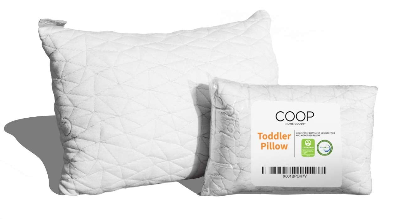 Photo 1 of Coop Home Goods - Toddler Pillow (14x19) - Hypoallergenic Cross-Cut Memory Foam - Soft Touch Lulltra Washable Cover from Bamboo Derived Rayon - CertiPUR-US/GREENGUARD Gold Certified