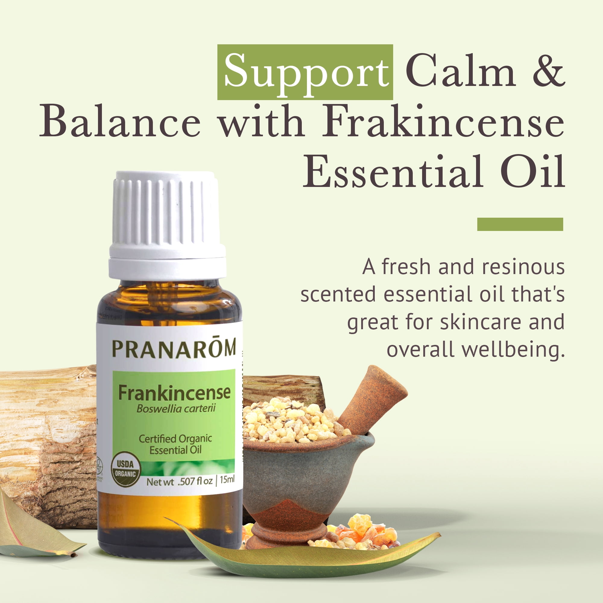 Pranarom Usda Organic Frankincense Essential Oil 15ml - 100% Pure Therapeutic Grade to Boost Relaxation & Meditation