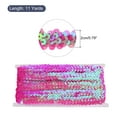 thumbnail image 2 of Unique Bargains 11 Yards 0.8 Inch Elastic Sequins Trim 2 Row Flat Sequin Strip Sequins Fabric Ribbon for Sewing Light Rose Red, 2 of 5