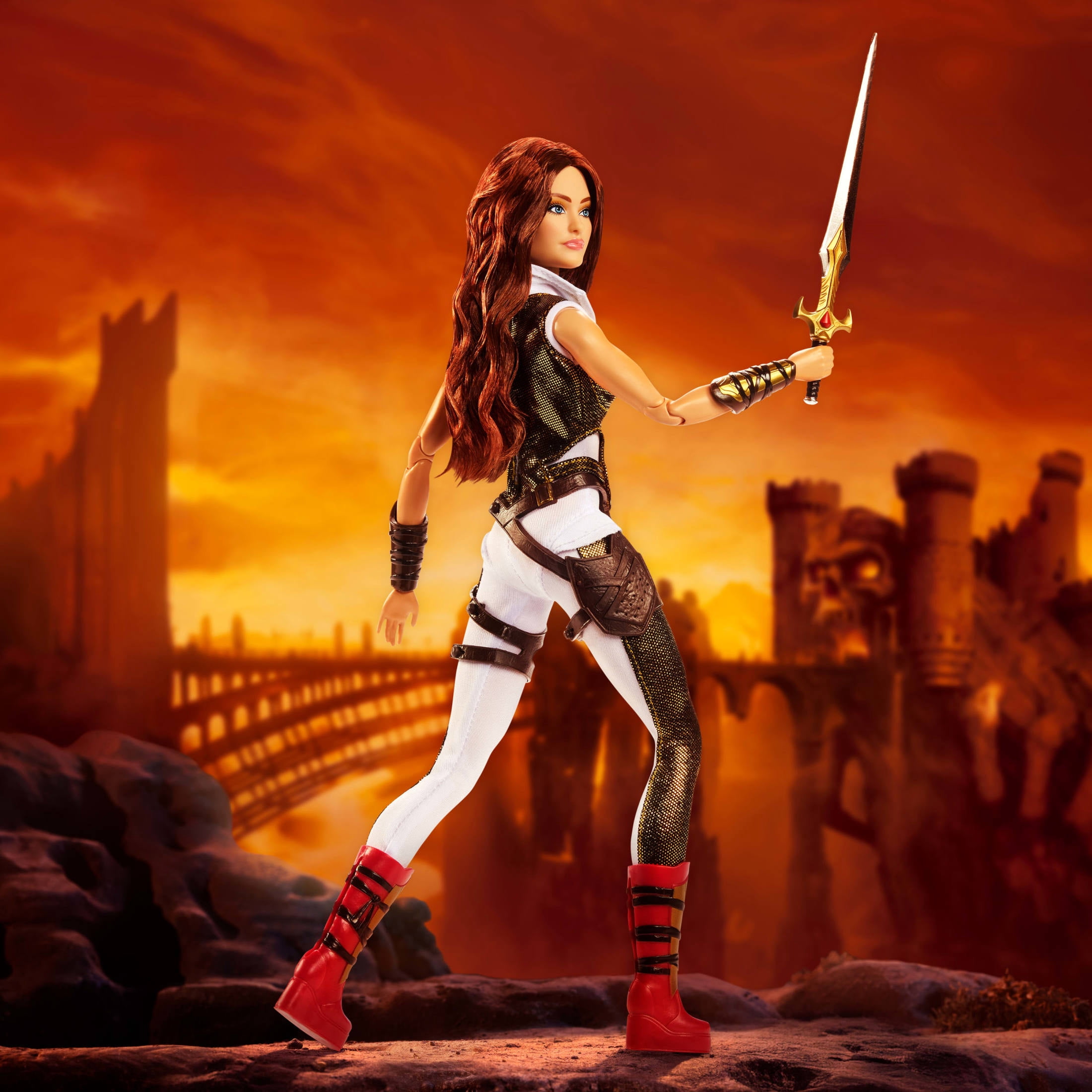 Barbie Signature Teela Collectible Doll in Masters of the Universe Movie Fashion Jumpsuit with Sword