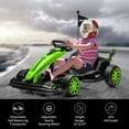 thumbnail image 3 of 24V Go Kart,Electric Drift Kart Car with Length Adjustable Seat,Outdoor Ride on Toy with Speed Mode,Go Cart for Kids 6-12 Years Old,8.5 MPH, 3 of 7