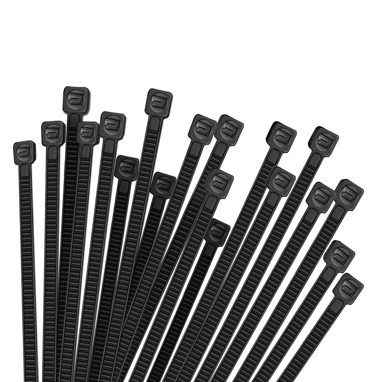 100 USA Tough Ties 8" inch 50lb SCREW MOUNT Wire Ties Cable Zip Tie Wraps Black 