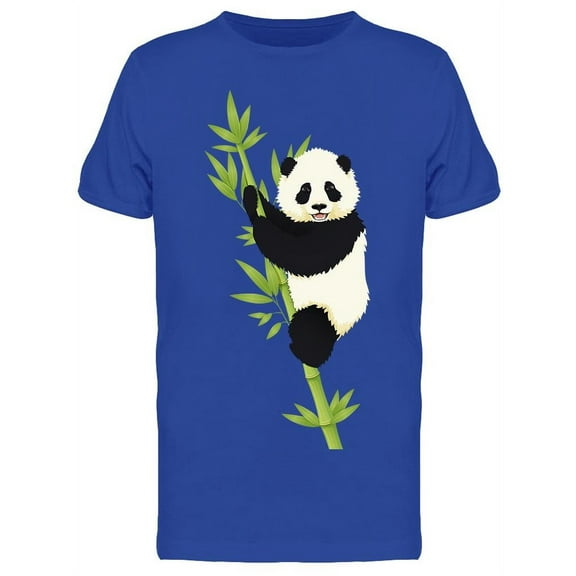 Small Panda Climbing Bamboo T-Shirt Men -Image by Shutterstock, Male Large