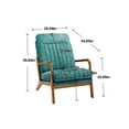 thumbnail image 7 of Mid-Century Modern Chair, Accent Chair with Thick Cushion, Upholstered Armchair, Single Fabric Comfy Reading Chair, Lounge Side Chair for Living Room Bedroom Apartment, Easy Assembly, Lake Green, 7 of 7