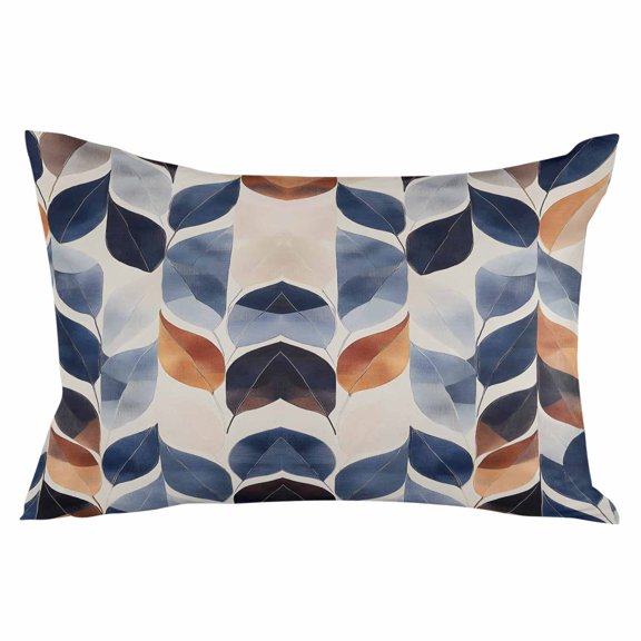 Navy Blue Burnt Orange Botanical Throw Pillow Cover 20 x 30 Inch Decorative Pillow Cover Palm Leaf Retro Lumbar Pillowcase Seasonal Rectangle Cushion Case for Couch Sofa Bed Living Room