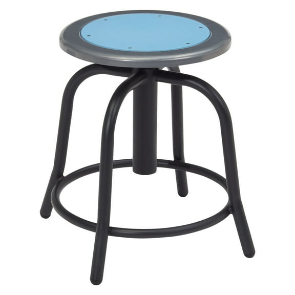 18" - 24" Height Adjustable Swivel Stool, Blueberry Seat and Black Frame