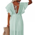 thumbnail image 2 of Women's Solid Color V-neck Lace Dress, 2 of 5