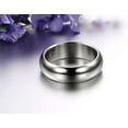 thumbnail image 4 of KATGI Fashion Ti Titanium Steel Simple Smooth Arc Glossy Comfort Fit Brand Ring (Unisex), 4 of 5
