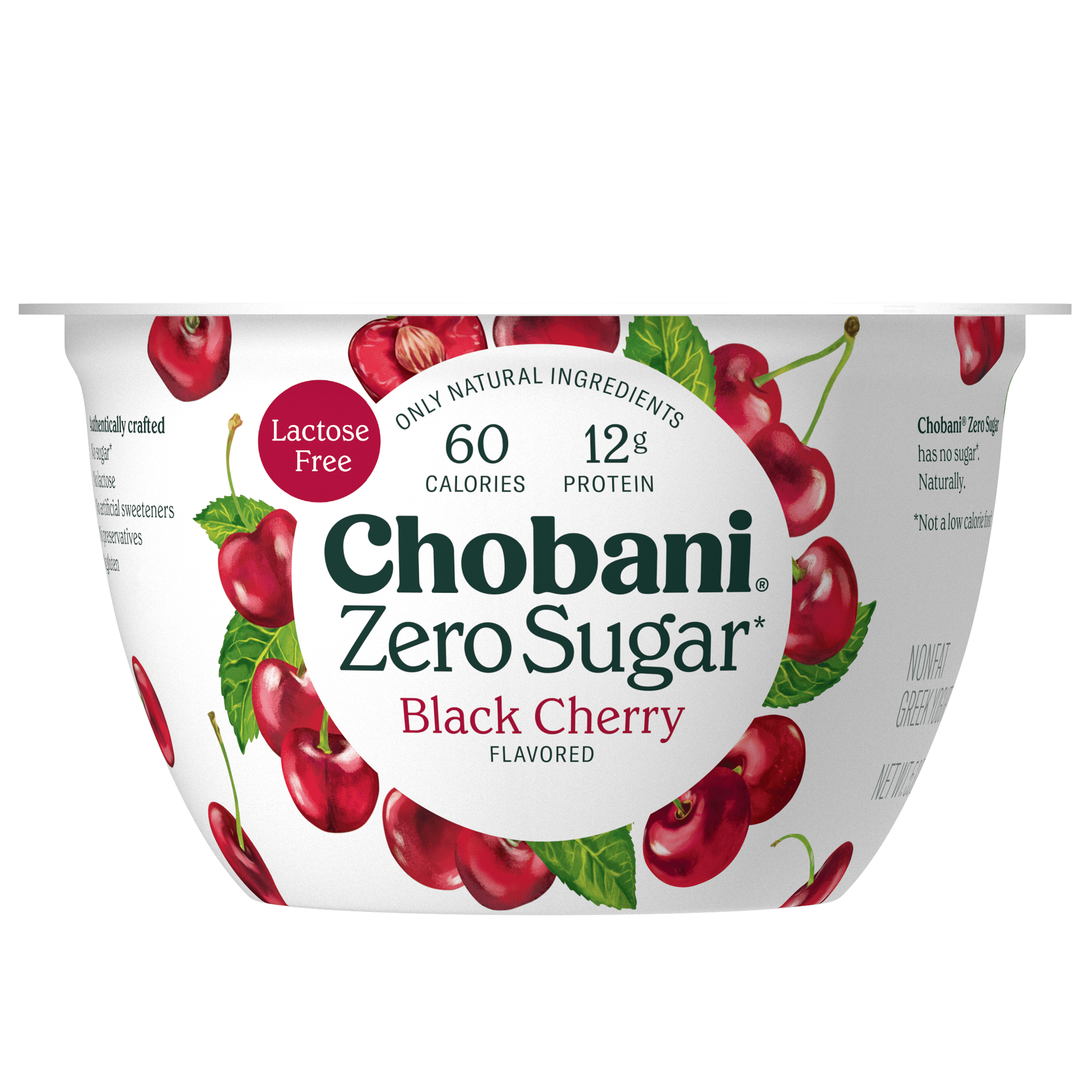 Chobani Zero Sugar Non-Fat Greek Yogurt Black Cherry 5.3 oz Cup
