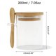thumbnail image 3 of Tarros decorativos de Unique Bargains, 1 set, duraderos de 7.05oz con tapa de bambú y cuchara, tarros organizadores claros de 3.15" de altura, color madera claro, 3 of 5