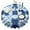 Blue White Tie, variant on Colorful Floral Pattern Round Tablecloth 60"x60",Wrinkle Wipeable Table Cloth for Kitchen Dining Room Picnic Patio Party
