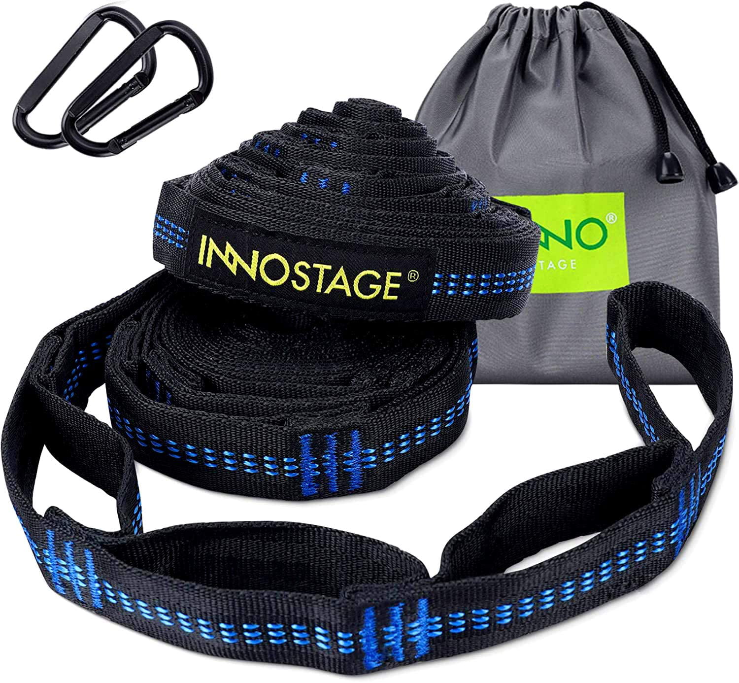 Camping Hammock Tree Straps Set with 2 Carabiners Heavy Duty Straps Adjustable 