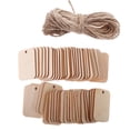 thumbnail image 5 of 100 Pack Unfinished Wood Tag - Rectangle Wooden Gift Tags with Jute Ropes, Natural Rustic craft Labels for Home DIY Supplies, Wedding Decoration, 5 of 10