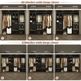 thumbnail image 3 of Homieasy 120'' Closet System with 2 Sets, 10FT Walk in Closet Organizer with 5 Drawers & 3 Hanging Rods, Reversible Wardrobe Closet with Shoe Racks & Storage Cabinet, for Bedroom, Closet, Black, 3 of 8