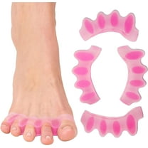 Toe Spacers(2 Pair), Gel Toe Separators to Correct Toes, Bunion Corrector for Women Men Toe Spacer Hammer Toe Straightener Toe Stretcher Big Toe Separators (Pink)