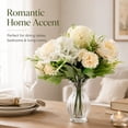 thumbnail image 2 of Artificial Flowers Arrangements Peony Silk Hydrangea Bouquet Carnations Realistic Plastic 2 Pack White, 2 of 8