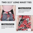 thumbnail image 6 of Red Mushroom Line Black Pattern Apron-Garden Aprons for Women with Pockets-Cotton Linen Waterproof Kitchen Cooking Gardening Aprons Adjustable for Kitchen,Cooking,BBQ and Salon 33x27 Inch, 6 of 7