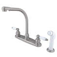 thumbnail image 1 of Kingston Brass KB718 8 Inch Center Kitchen Faucet With Side Sprayer - Satin Nickel, 1 of 1