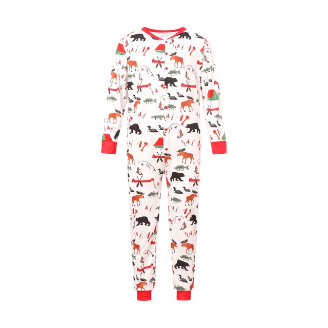 Kmbangi Cartoon Animal Printed Single-breasted Parent-child Jumpsuit