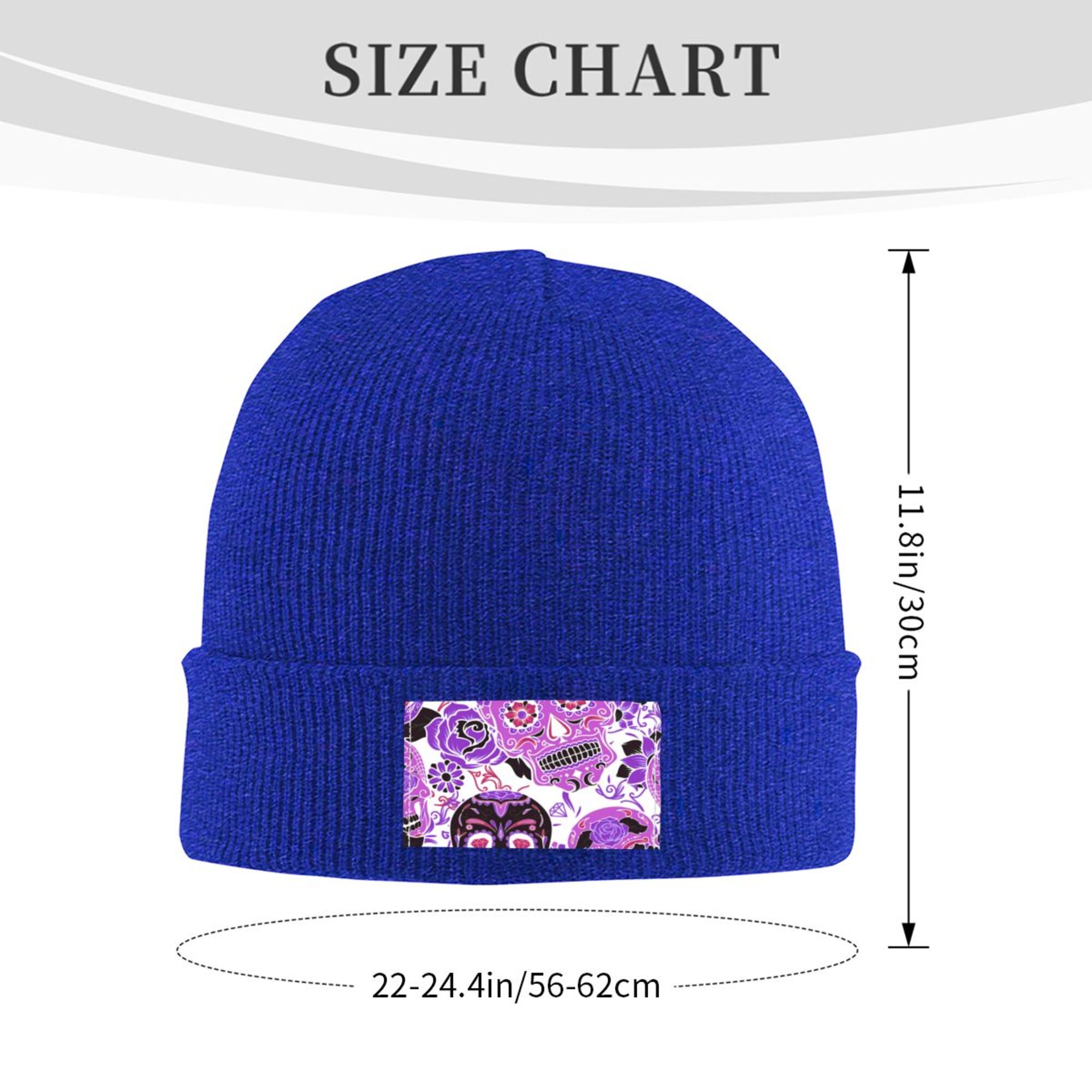 ZICANCN Gothic Purple Skeleton Skull Knit Beanie Hat, Winter