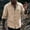 Beige, variant on Men's Button Down Shirts Black Big and Tall Long Sleeve Solid Turndown Collar Casual Button Front Zipper Blouse