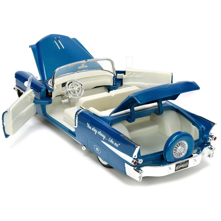 送料込み　1:24 M&M'S 1956 CADILLAC ELDORADO 1956 Cadillac Eldorado Convertible Blue Metallic with Cream