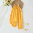 thumbnail image 2 of Favoffer Little Girls Jumpsuit Solid Color Loose Fit Straps Design Casual One Piece Bottoms Cute Romper for Infant Daily Wear 6M-3Y, 2 of 6