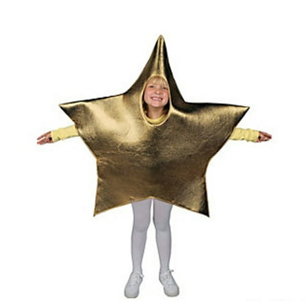 Metallic Fabric Star Child Costume Gold Nativity Scene Christmas Youth Kids