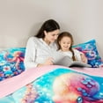 thumbnail image 5 of Homewish Magic Sea Octopus Queen Comforter Set for Boy, Cartoon Flower Floral Bedding Sets, Blue Kawaii Seashell Reversible Bedding Comforter Set, Microfiber Bedroom Decor, 3pcs, 5 of 8
