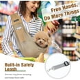 thumbnail image 4 of Pawaboo Cat and Dog Carrier Sling, Breathable Mesh Dog Sling Carrier Bear Up to 14lbs, Widened Strap Dog Purse for Cat & Puppy, Hand-Free Dog Pouch Carrier Built-in Safety Leash, Khaki, 4 of 6