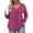 Fuchsia, variant on WellSize Womens Plus Size Tops Casual Pleated V Neck Fall Blouse Tunic Long Sleeve Shirts