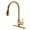 Gold, variant on Senlesen Matte Black Single Handle High Arc  Pull Out Kitchen Faucet Single Level Stainless Steel Kitchen Sink Faucets with Pull Down Sprayer 360 Rotation with Cover