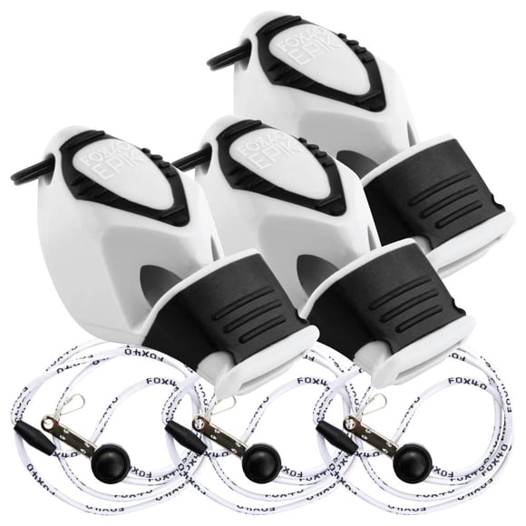 Silbatos Fox 40 EPIK CMG, paquete de 3 con cordones