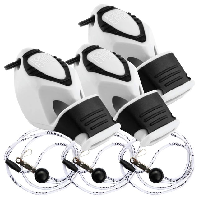 Silbatos Fox 40 EPIK CMG, paquete de 3 con cordones