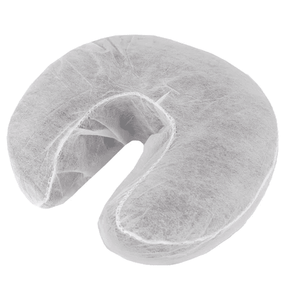 MassageStore Fitted Disposable Face Rest Covers, 50 ct, Medical-Grade, Hygienic, Cloth-like, Soft, Durable, for Massage Tables & Massage Chairs, White