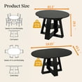 thumbnail image 7 of Miniyam Extendable Round Dining Table for 4–8 People, 43.3” to 59” Retractable Kitchen Table with Storage Shelf, Farmhouse Dining Table, Black, 7 of 7
