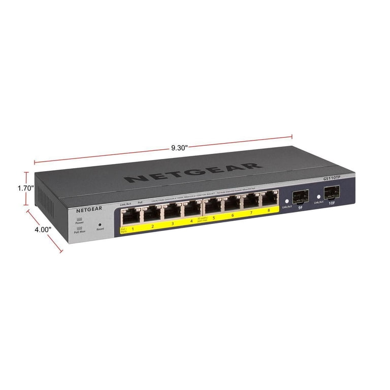 NETGEAR ProSAFE 8-port Gigabit PoE Smart Managed Switch with 2