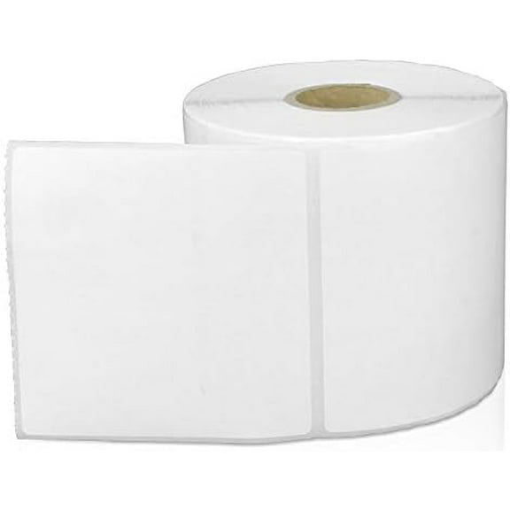 - 3" x 3" Direct Thermal Labels - Compatible with Zebra & Rollo Desktop Printers and More – 1” Core, Permanent Adhesive & Perforated [500/Roll, 2000 Labels in 4 Rolls]