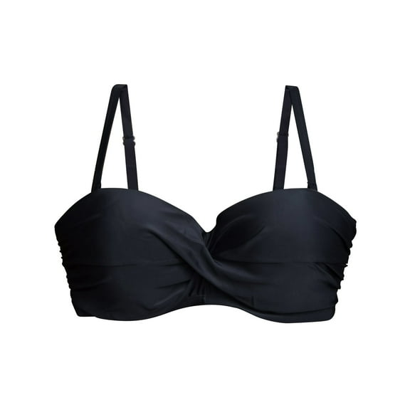 Heat Swimwear Bikini Swimsuit Top Twist Front Bandeau D DD E F Cup